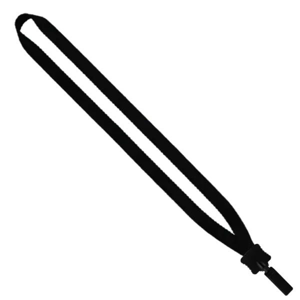 Smooth Nylon Lanyard with Plastic Clamshell & Bulldog Clip - 1/2"