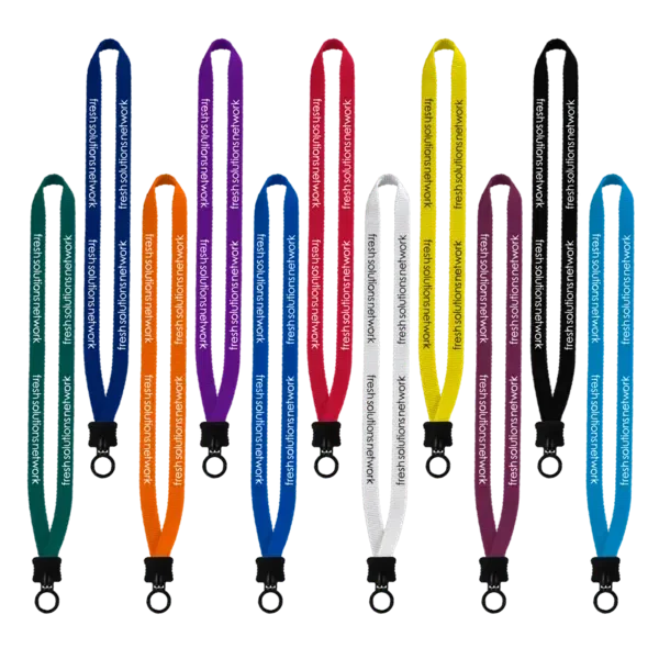 1/2" Smooth Nylon Lanyard with Plastic Clamshell & O-Ring