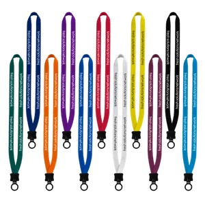 1/2" Smooth Nylon Lanyard with Plastic Clamshell & O-Ring