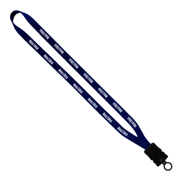 Smooth Nylon Lanyard w/ Plastic Snap Buckle Release & O-Ring - 1/2"
