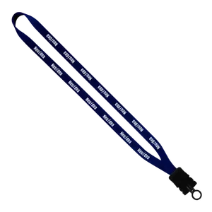 Smooth Nylon Lanyard w/ Plastic Snap Buckle Release & O-Ring - 1/2"