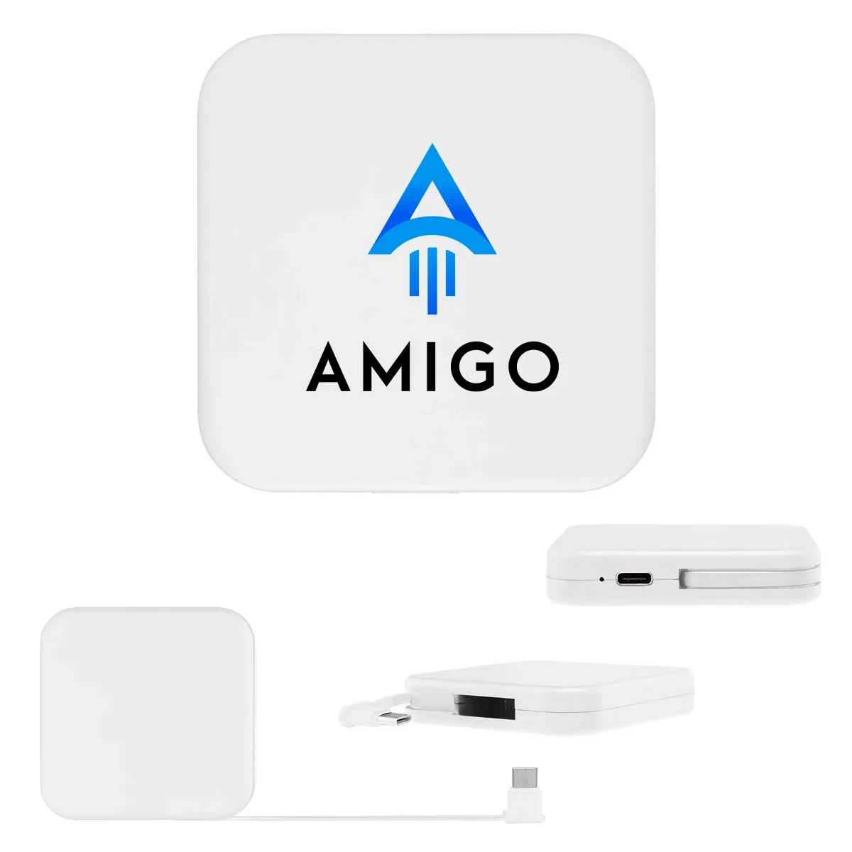 Compact charger about two and three quarter inches square