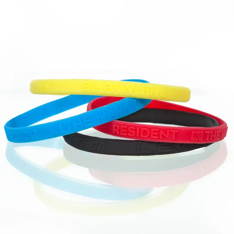 Custom Embossed Silicone Wristbands - 1/4"