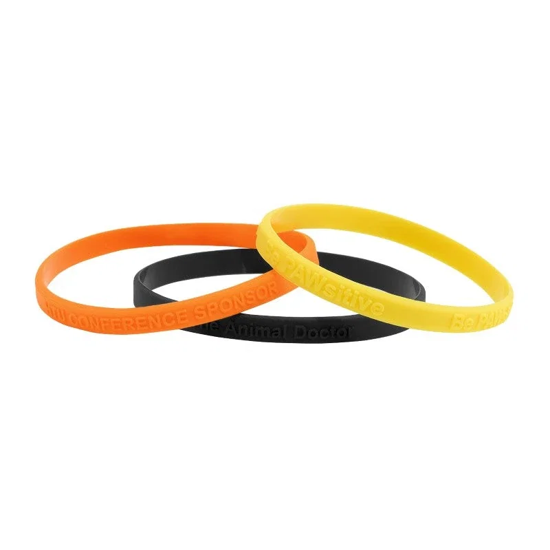 Custom Embossed Silicone Wristbands - 1/4" — view 1