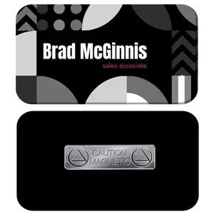1.5" x 3" Magnet-Back Name Badge, Plastic, Full-Color Imprint
