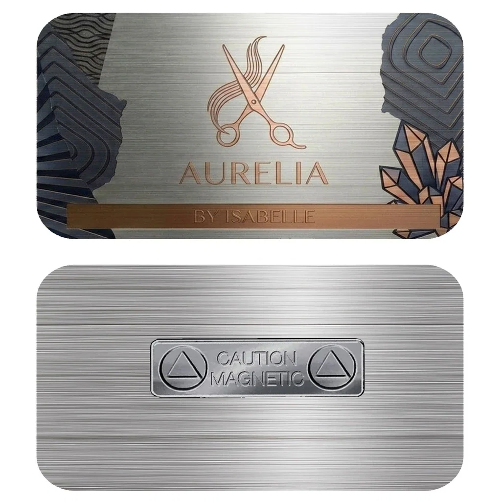 1.5 x 3 Name Badge - Magnet Back — Silver — view 2