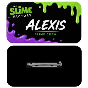 1.5" x 3" Pin-Back Name Badge, Plastic, Laser Engraved