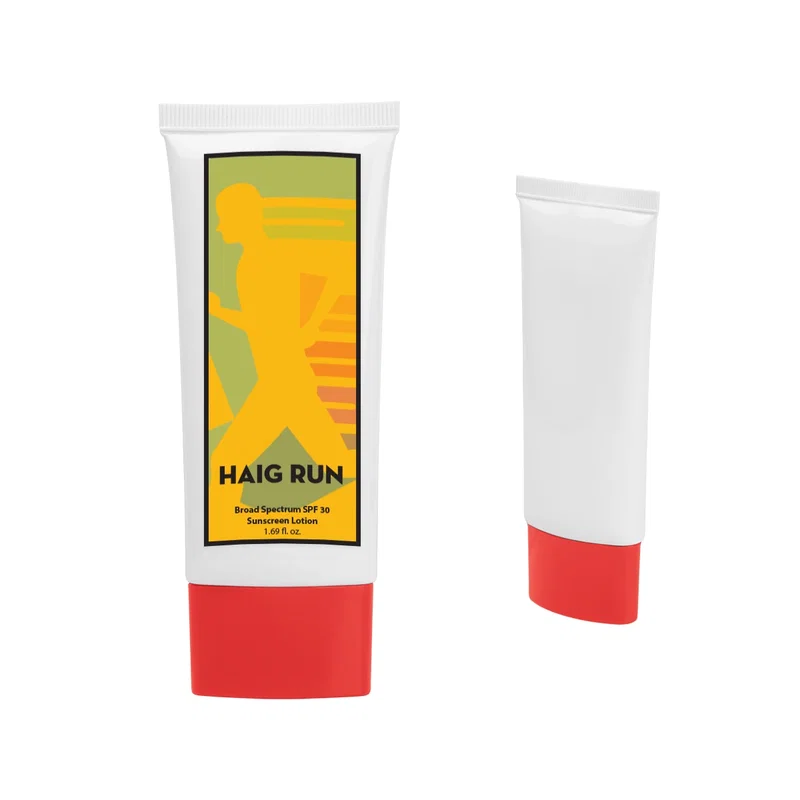 Lime green lid brightens the top of the tube