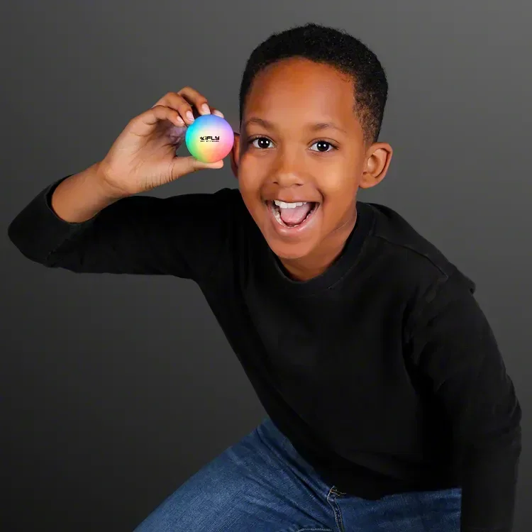 1.8" Multicolor LED Bounce Ball, Impact Activated LED held in hand
