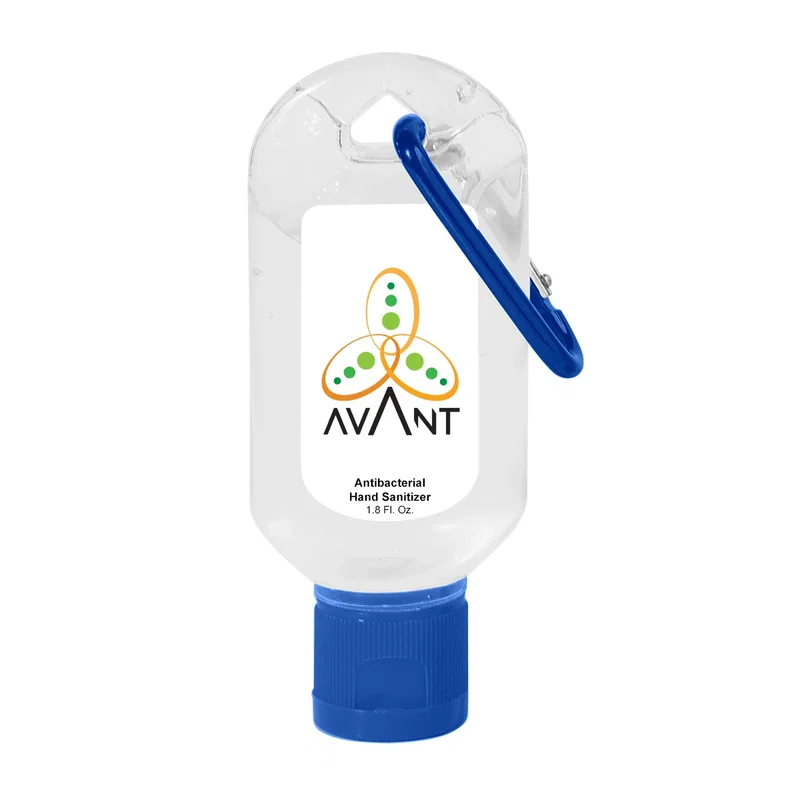 Clipped to a backpack strap for easy reach