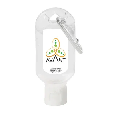 Orange clip attached through the bottle collar