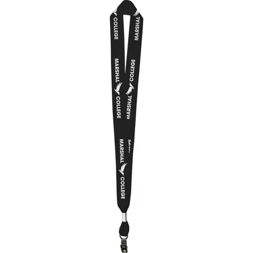 1-inch Cotton Lanyard, 1-ply screen-printed USA-made wide lanyard, blank promotional neck strap