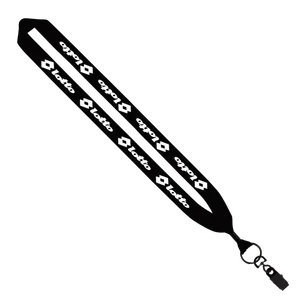 Cotton Lanyard with Metal Crimp & Metal Bulldog Clip - 1"
