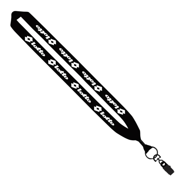 Cotton Lanyard with Metal Crimp & Metal Bulldog Clip - 1"