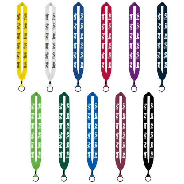 Knitted Cotton Lanyard w/Metal Crimp & Metal Split-Ring - 1" — view 2