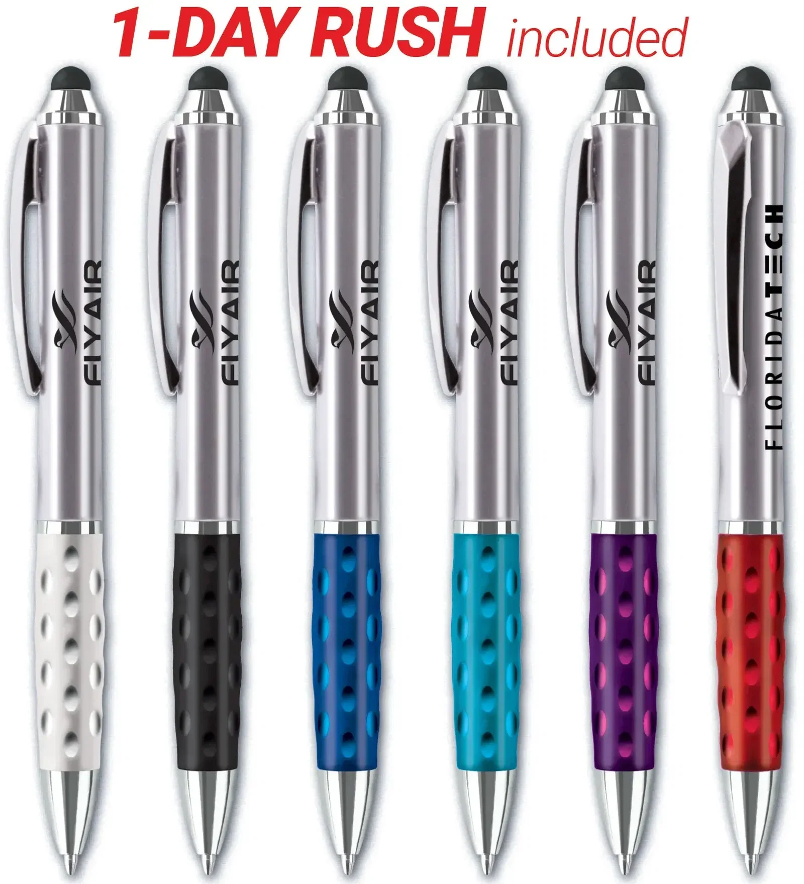 Silver Barrel Express Pen with Stylus for Touchscreen Devices - Rush Order