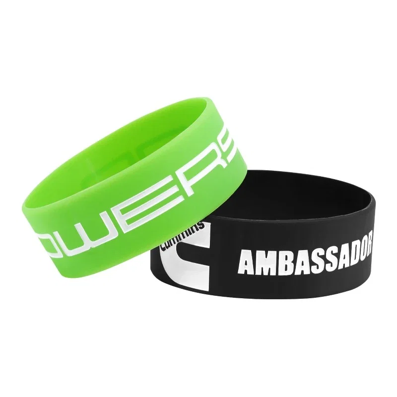 1" Debossed Silicone Wristband with Colorfill