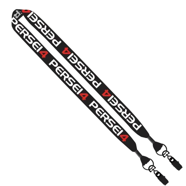 1" Double Ended Dye-Sublimated Lanyard with Metal Crimp & Metal Bulldog Cli
