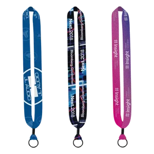 Dye Sublimated Lanyard with Metal Crimp & Metal Bulldog Clip - 1"