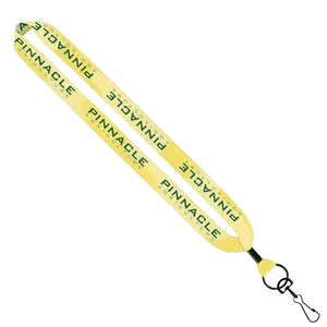 1" Dye Sublimated Lanyard with Metal Crimp & Metal Swivel Snap Hook