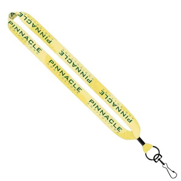 1" Dye Sublimated Lanyard with Metal Crimp & Metal Swivel Snap Hook