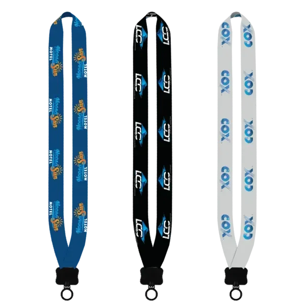 1" Dye-Sublimated Lanyard with Plastic Clamshell & O-Ring — view 2