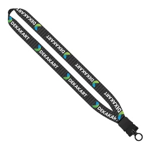 Dye-Sublimated Lanyard with Plastic Snap-Buckle Release and Plastic O-Ring - 1"