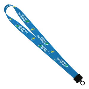 1" Dye-Sublimated Stretchy Elastic Lanyard with Plastic Clamshell and Plastic O-Ring