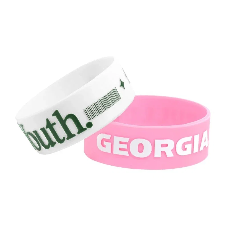 1" Embossed Silicone Wristband with Imprint — view 1