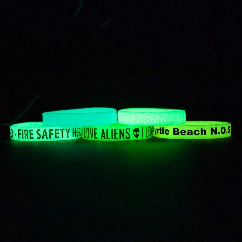 1" Glow-in-the-Dark Silicone Wristband — view 2