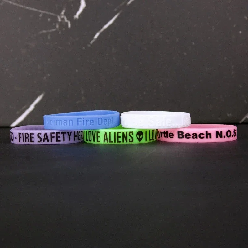 1" Glow-in-the-Dark Silicone Wristband — view 3
