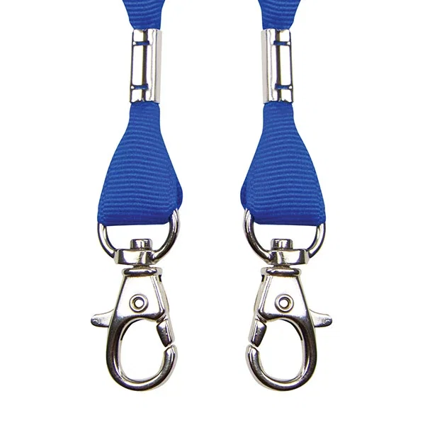 1" satin lanyard in navy blue, double-sided sublimation print strap