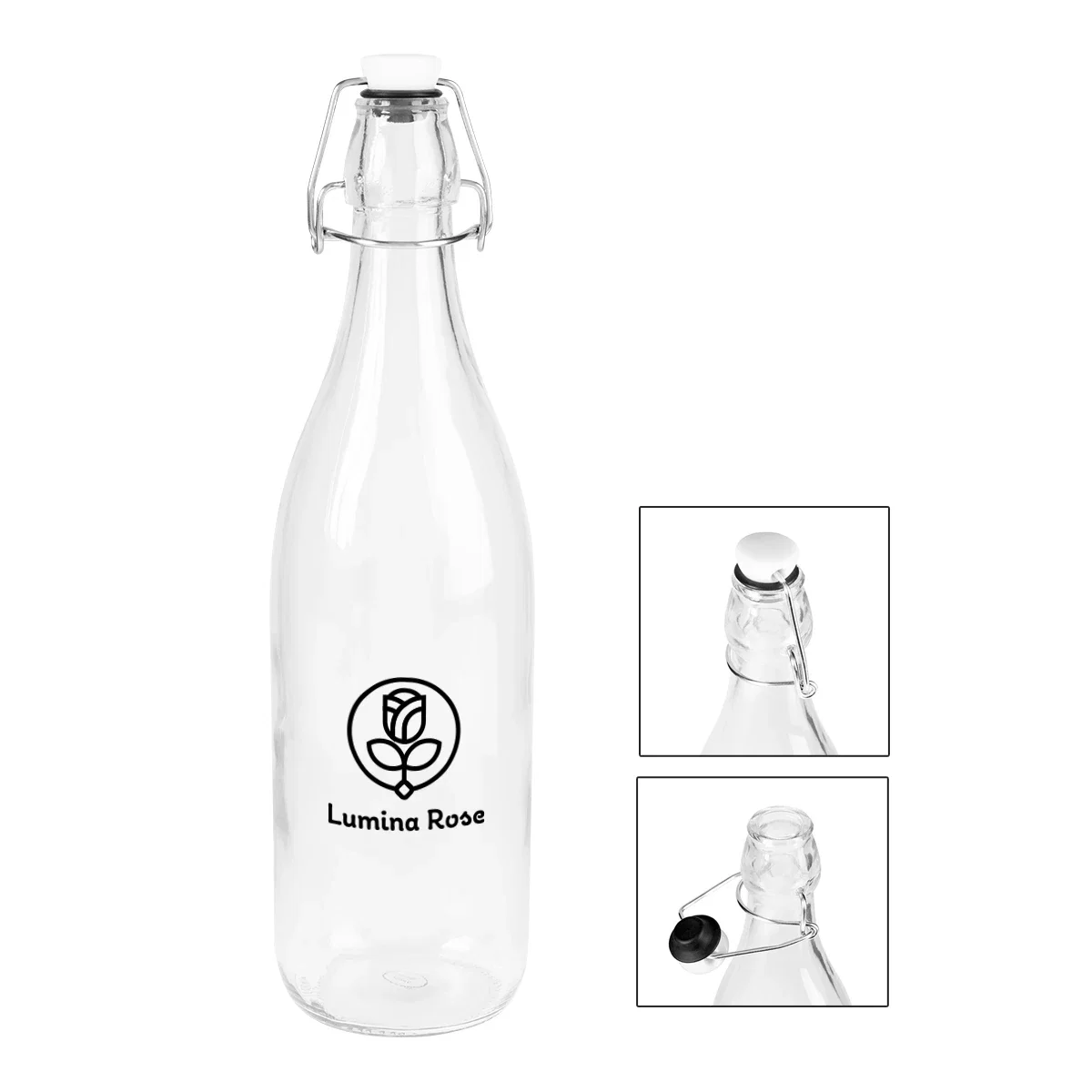 Twelve inch flask filled with water on a table