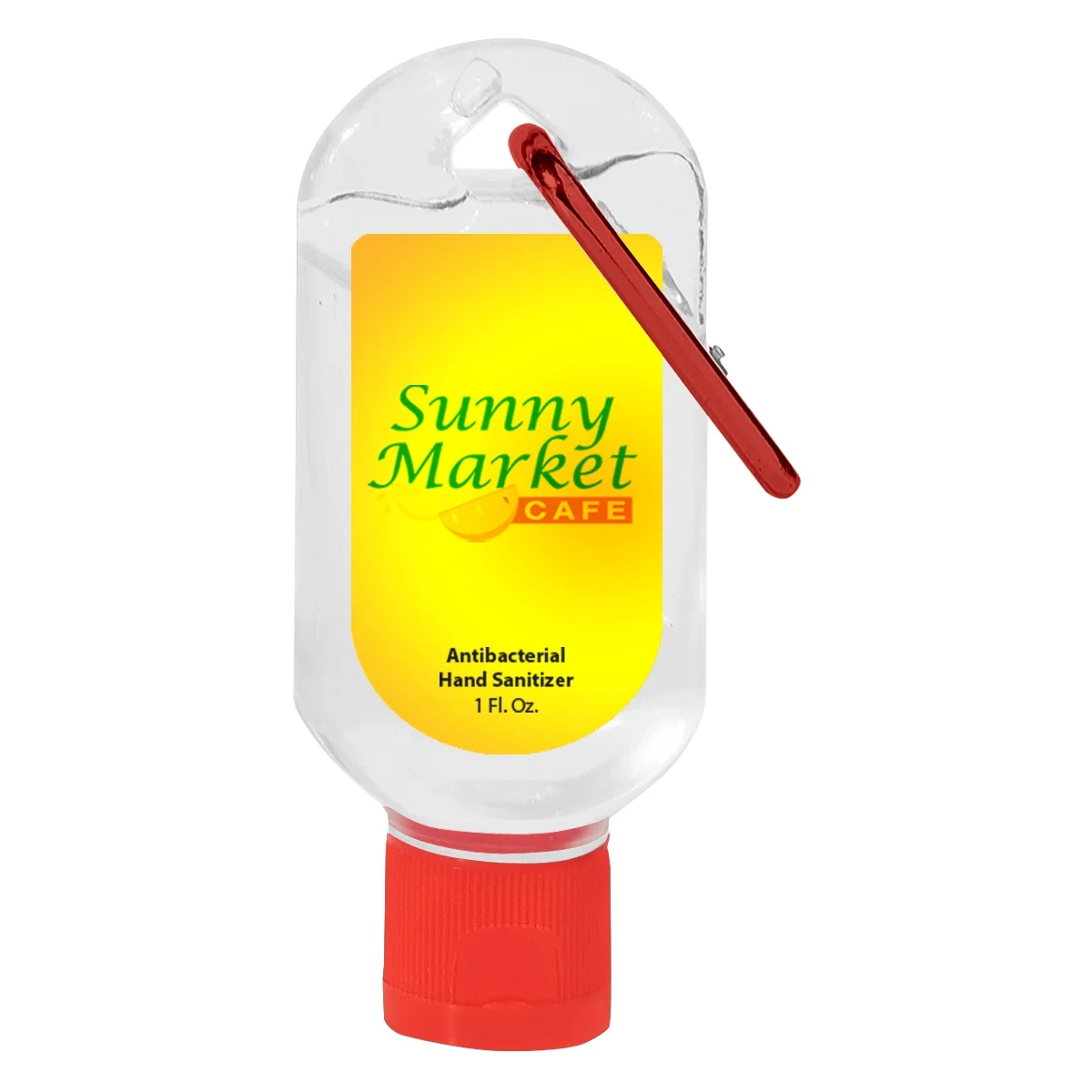Metal clip lets the bottle travel hands free