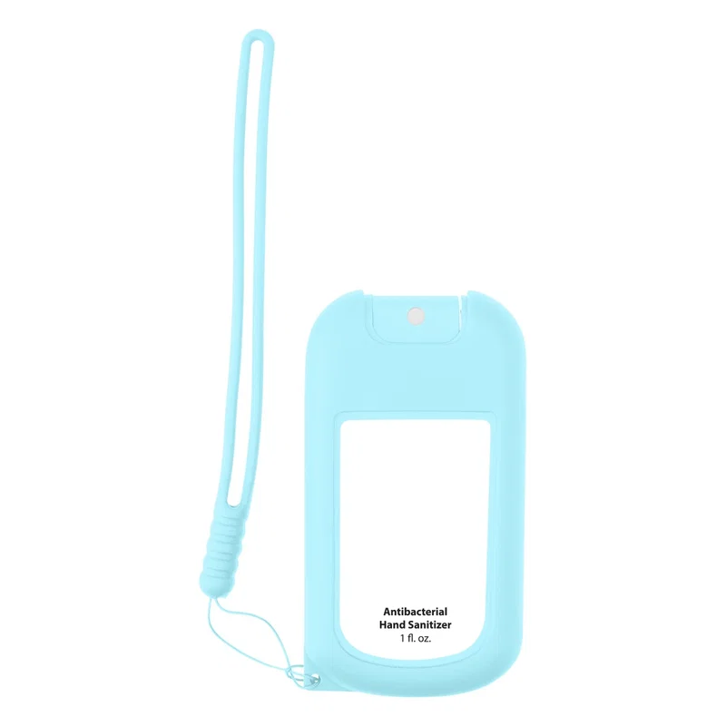 Custom sanitizer holder attached to a backpack strap
