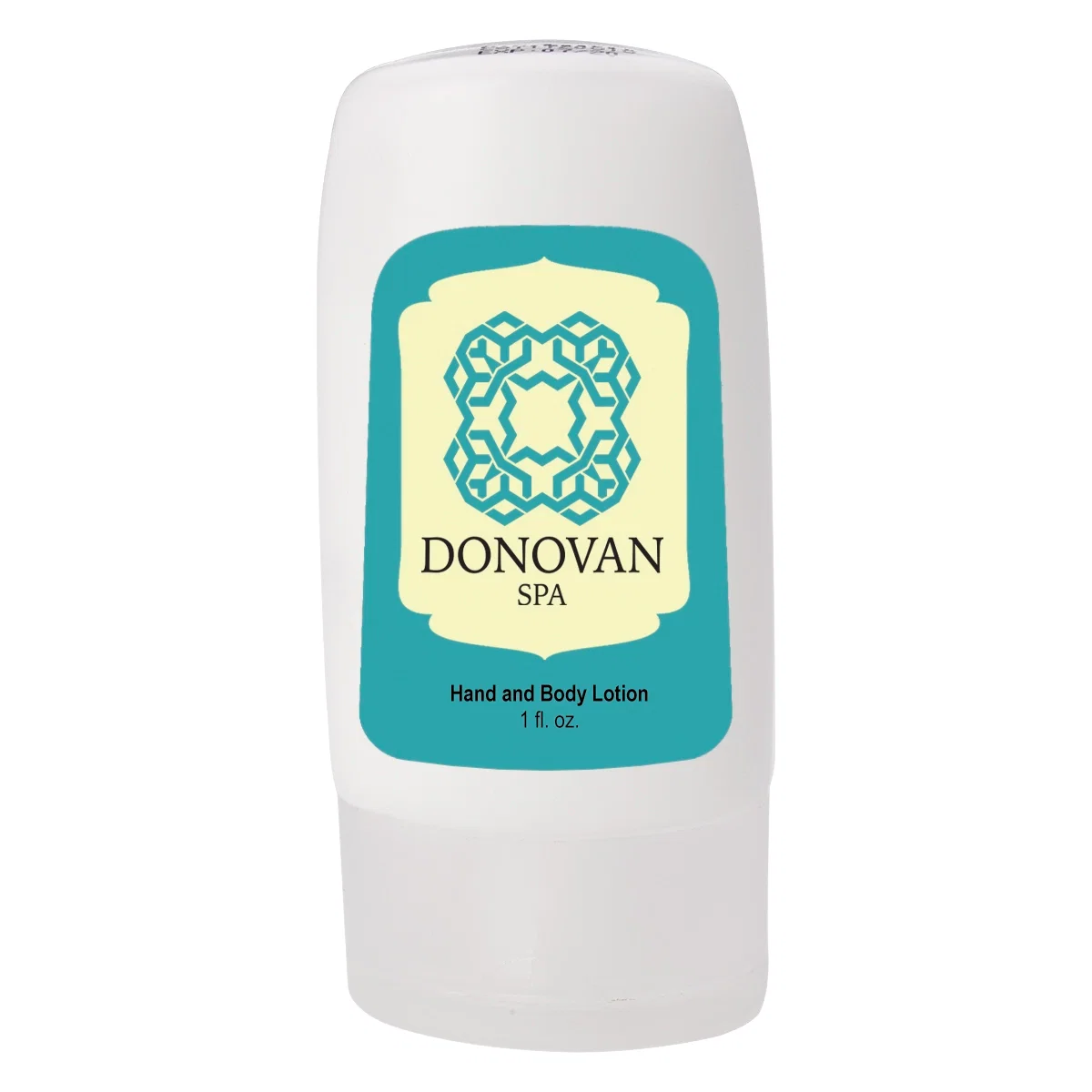 One ounce lotion bottle standing about three inches tall