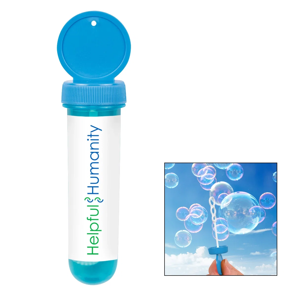One ounce bubble tube standing five inches tall