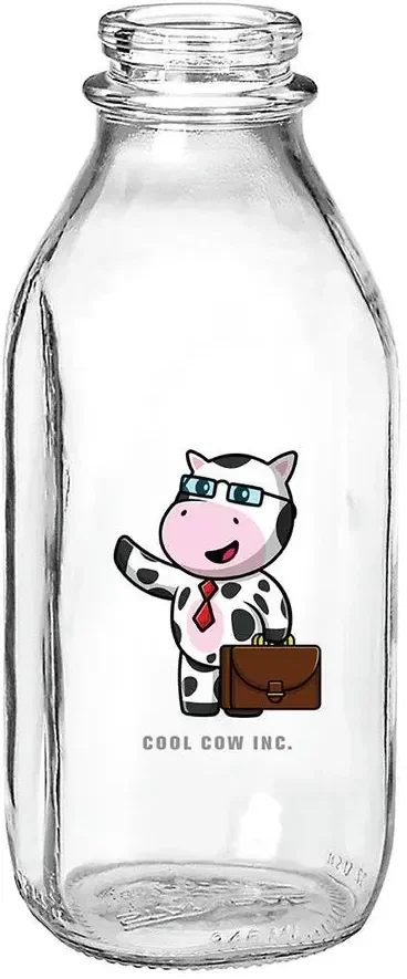 1 Quart Glass Milk Bottle — view 2
