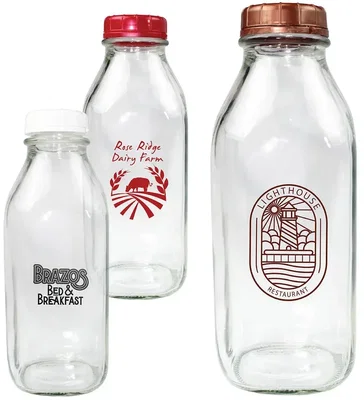 Custom Custom 1Qt Glass Milk Bottle
