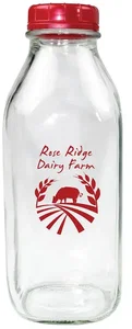 1 Quart Glass Milk Bottle With Lid