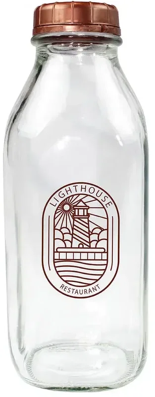 1 Quart Glass Milk Bottle With Lid — view 4