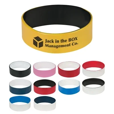 Two-tone bracelet angled to reveal the contrasting inner color
