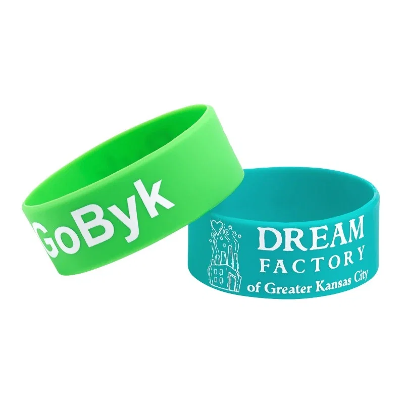 1" Silk-Screened Silicone Wristband — view 1