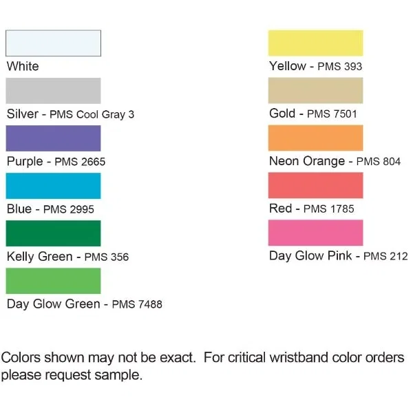 1" Tyvek event wristband final color variant for one-day events