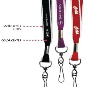 Custom Silk Screen Lanyard - 1" White Border — view 3