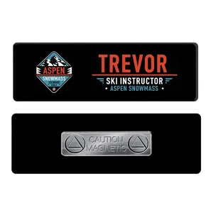 1" x 3" Magnet-Back Name Badge, Plastic, Laser Engraved