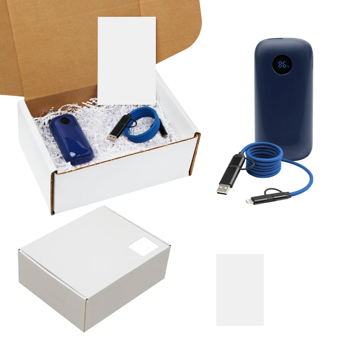 Gift box holding the charger and cable together