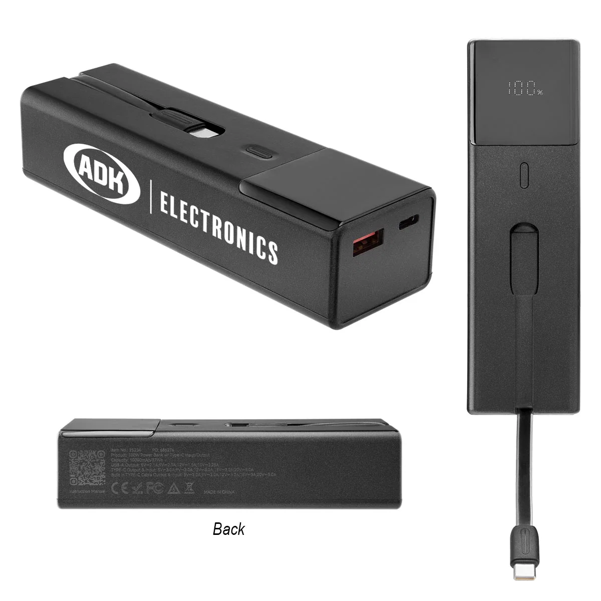 Bar-shaped black housing just under six inches long