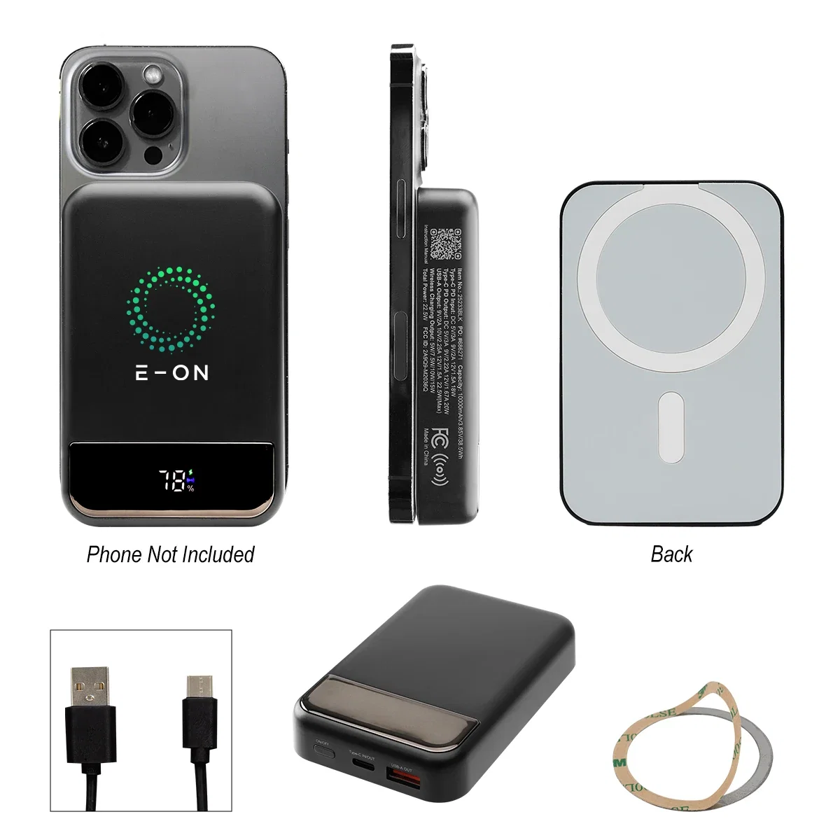 Phone sitting flat against the charging side