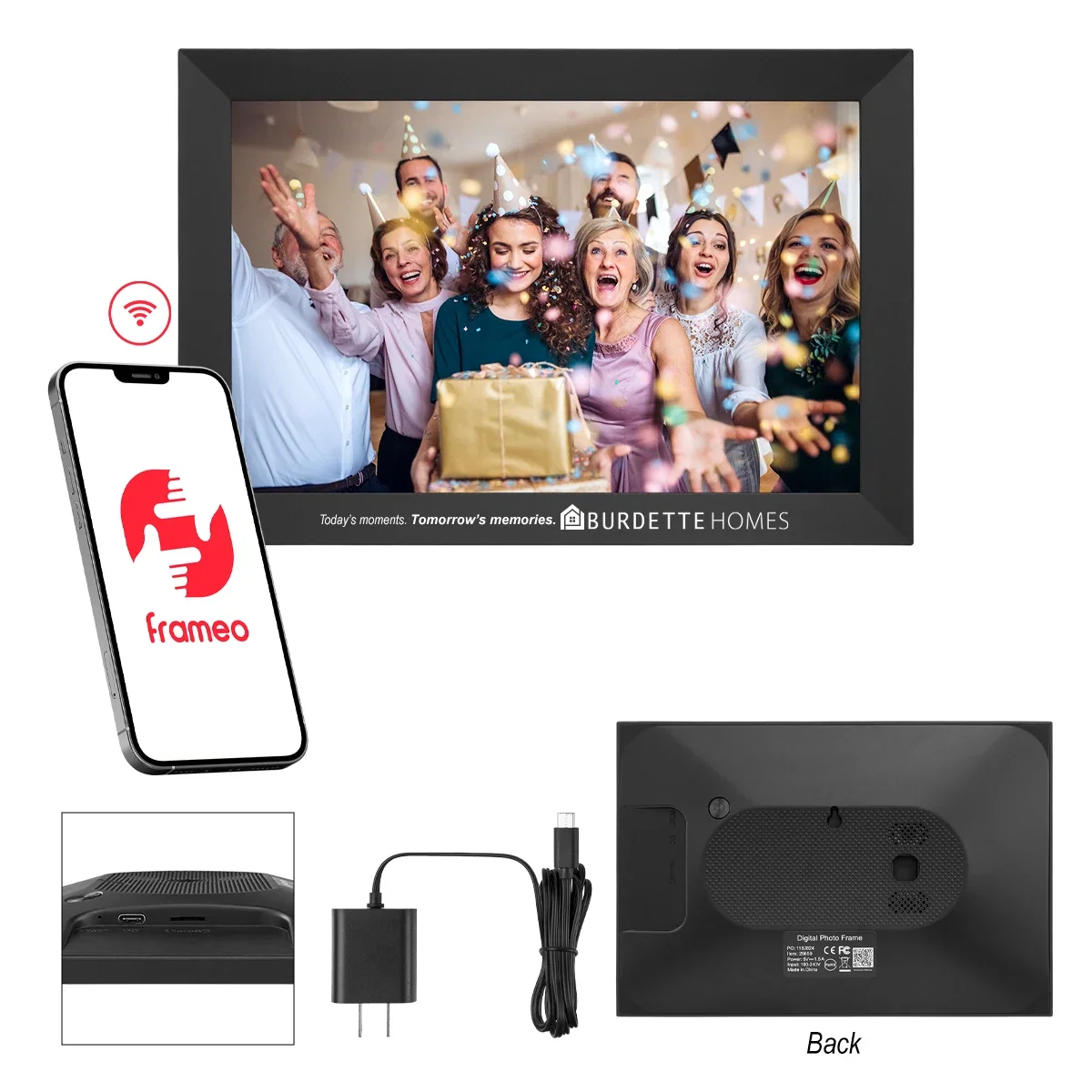 Screen bezel shown straight on at full ten inch width